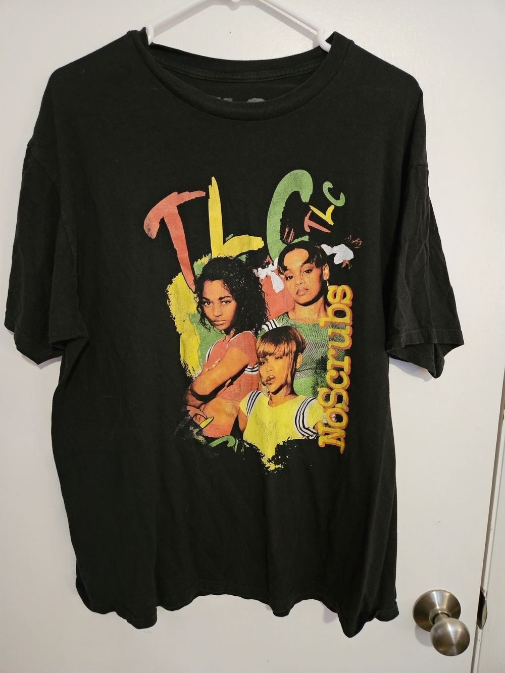 TLC Black Graphic Tee with Multicolor Print